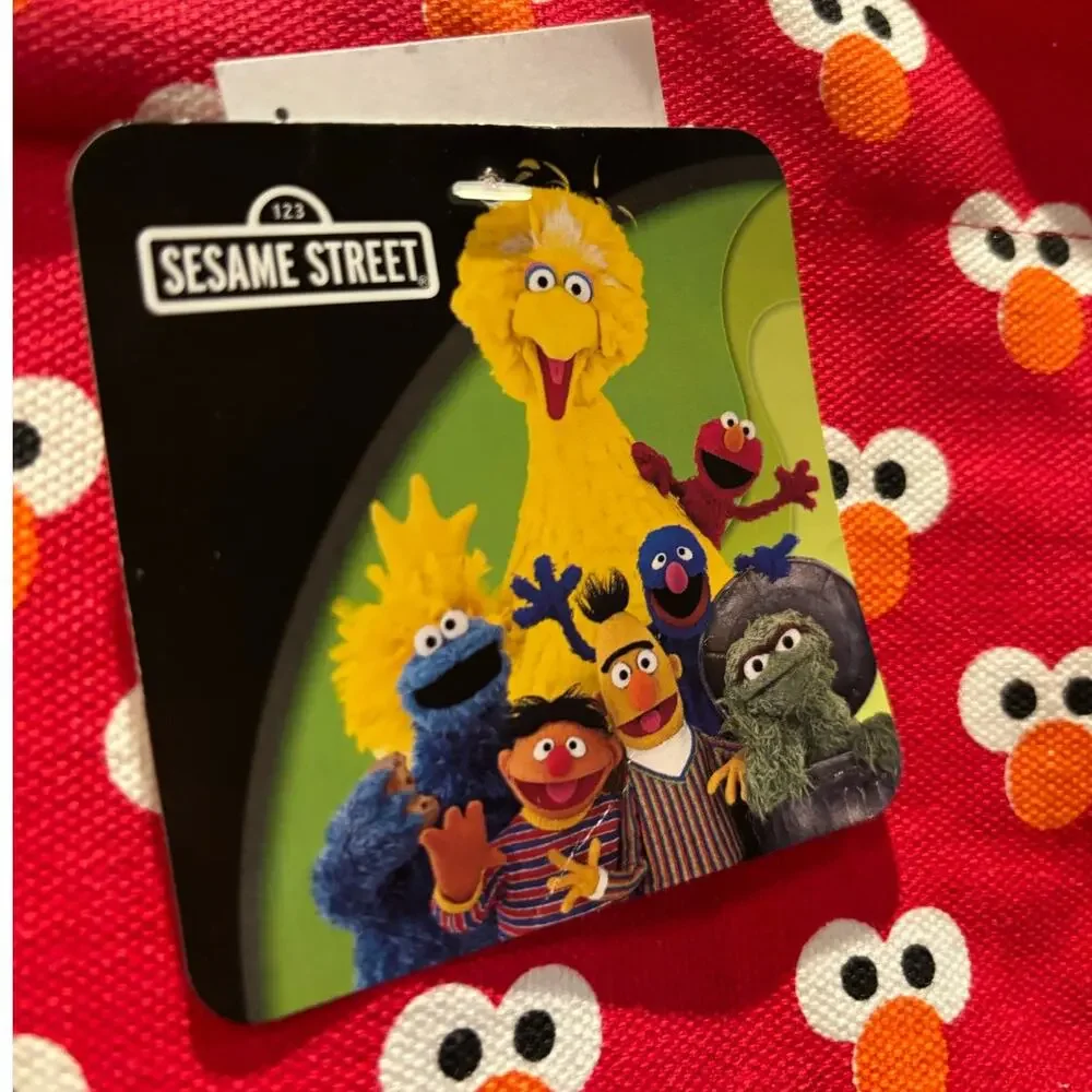 NWT Sesame Street Elmo Large Cotton Tote Bag - Red, Orange